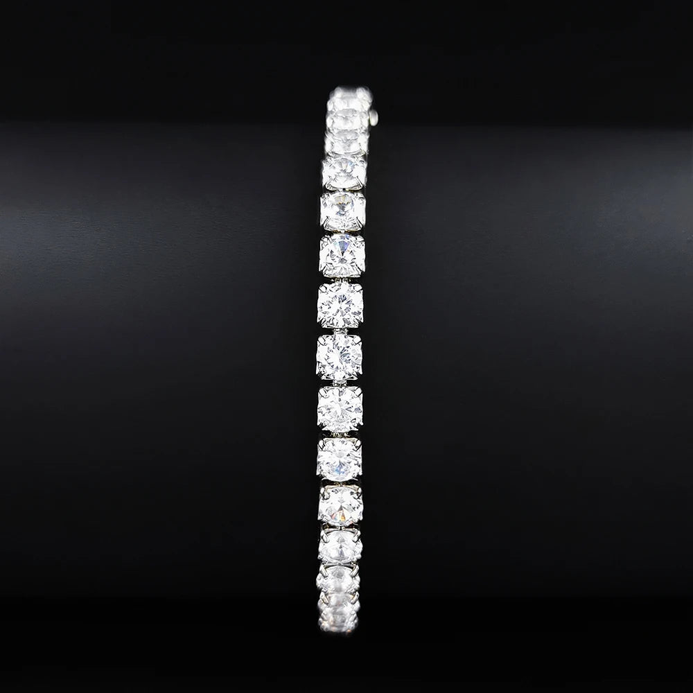 Pulsera de princesa de Color plateado para mujer, brazalete de lujo de 4MM y 17CM, regalo de aniversario, joyería al por mayor, S5650, novedad de 2024