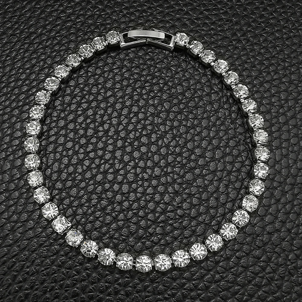 Pulsera de princesa de Color plateado para mujer, brazalete de lujo de 4MM y 17CM, regalo de aniversario, joyería al por mayor, S5650, novedad de 2024