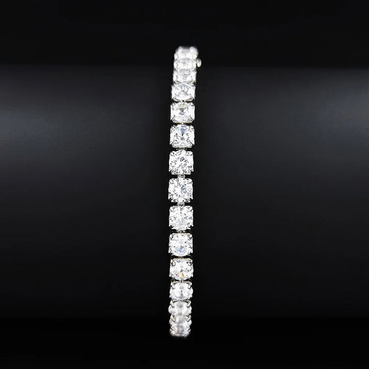 Pulsera de princesa de Color plateado para mujer, brazalete de lujo de 4MM y 17CM, regalo de aniversario, joyería al por mayor, S5650, novedad de 2024